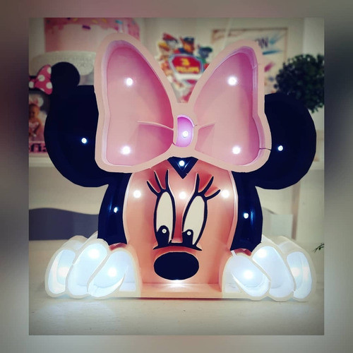 Figura De Polifan Luz Led Minnie Numero Cumpleaños Candy Bar 0