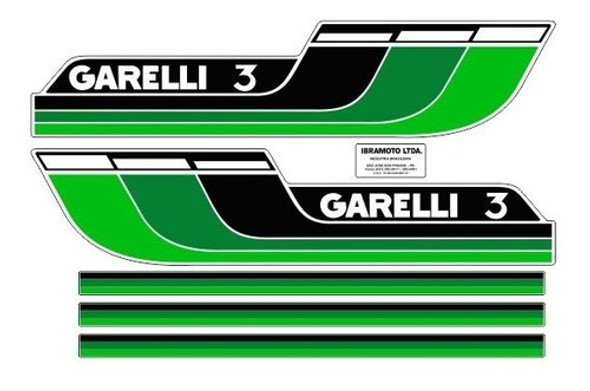Adesivos Ciclomotor Garelli 3 Verde Frete Grátis 0