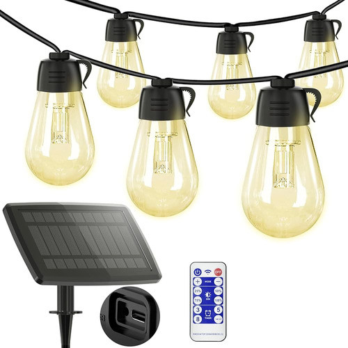~? Ysj Solar String Lights Outdoor Waterproof, 49ft 20 Bulbs 0