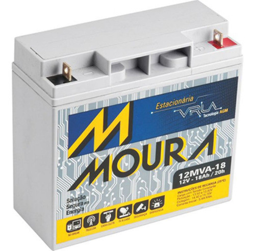 Bateria 12v 18ah Moura 12mva18 P/ Gerador Motor Estacionário 0
