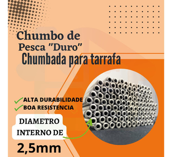 Chumbada Chumbo Tarrafa Pesca 10cm Grosso 157un 1