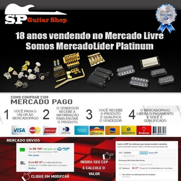 Tarraxa Reverse Com Trava Canhoto Kluson 6 Em Linha Black 1