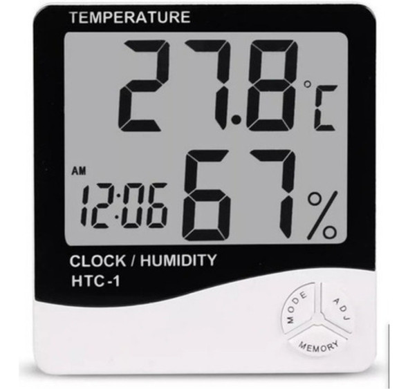 Termometro Higrometro Digital Humedad Temperatura Reloj 1