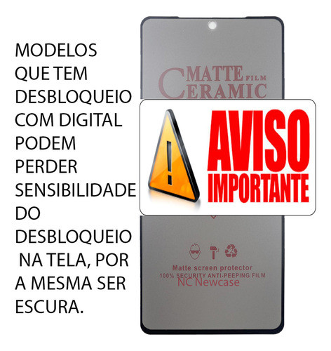 Película Cerâmica Privacidade Espião Para Poco C65 / 13c 1