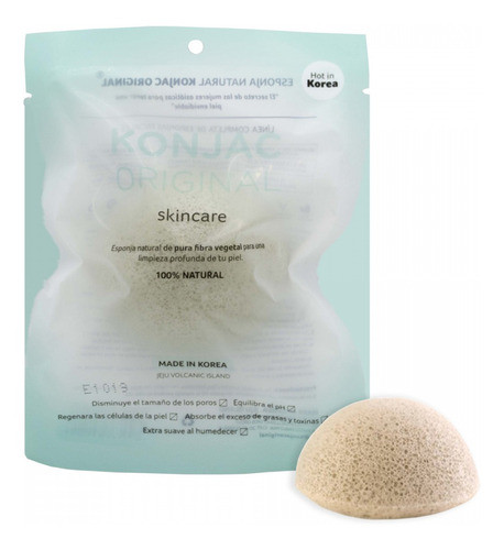 Konjac Esponja Natural Limpieza Facial Verde Piel Mixta 3c 0
