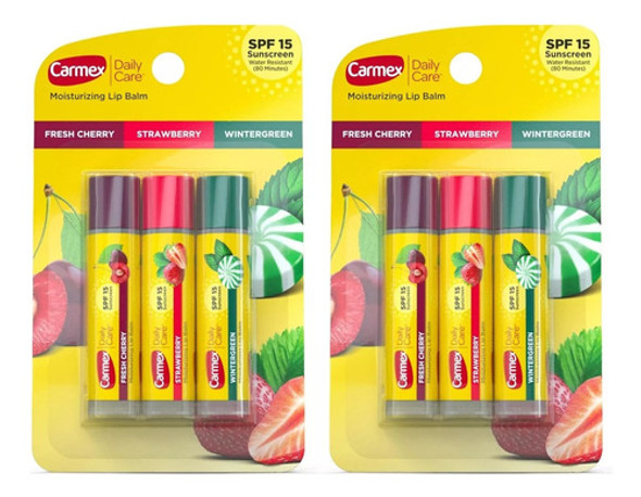 Kit 6 Carmex Daily Protetor Labial Hidratante Sabores 0