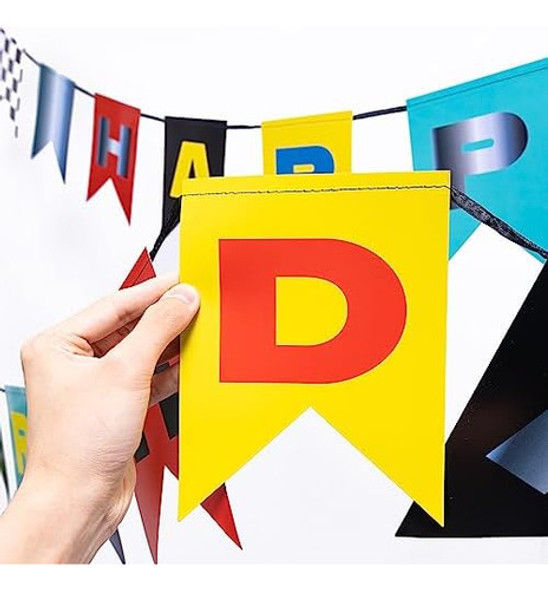 Banner De Carta De Aniversário Com Tema De Carro De Corrida 1