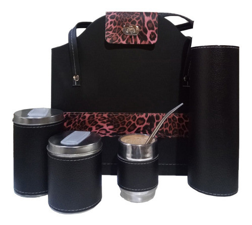 Set Matero Kit Completo Negro Y Animal Print Sin Termo 0