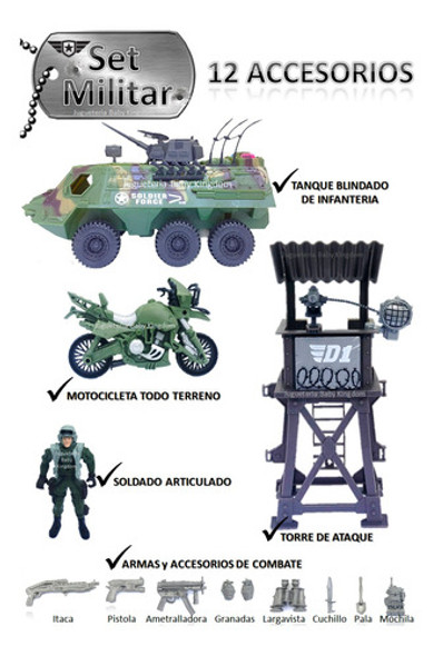 Set Guerra Grande Juego De Soldaditos Juguete Base Militar 1