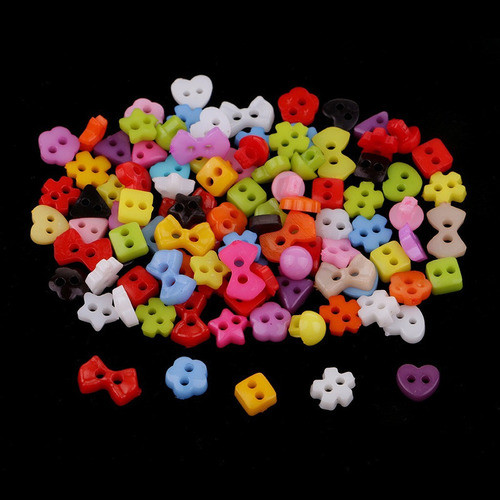 100 Peças Para Costurar Botões De Resina Colorida Scrapmini 1