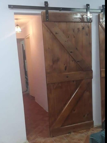 Kit Para Puertas Dobles  Tipo Granero Con Riel De 3.80mts 1