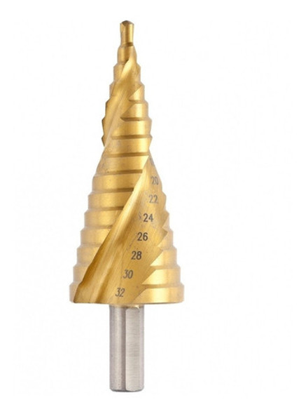 Broca Escalonada 4 A 32mm Nitreto De Titânio Para Aço Inox 1
