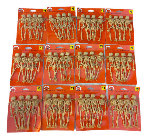Esqueleto Humano Figura Plástico Lote X48 . Halloween  14cm 1