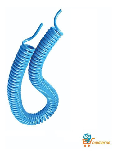 Mangueira Espiral Pu 8mm X 15 Mts + Kit Engate Rápido Ar 1