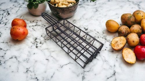 Grillero Jaula Canasta Enlozado Verduras Achura Pescado 1