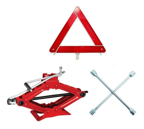Kit Estepe Macaco + Chave Cruz + Triangulo Para Fiat Uno 96 1