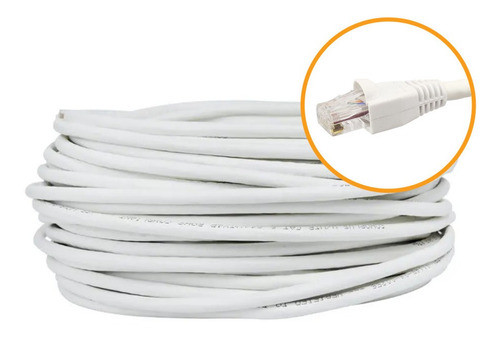 Cabo De Rede 40m Cat6 Furukawa Rj45 Branco Gigabit S. Veloz 0