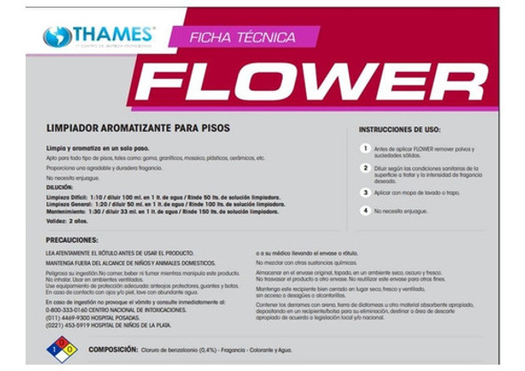 Desinfectante Limpiador De Piso Flower Bidon 5lts. Lavanda 1