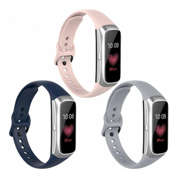 3 Mallas Para Galaxy Fit Sm-r370 Azul Marino / Rosa / Verde 0