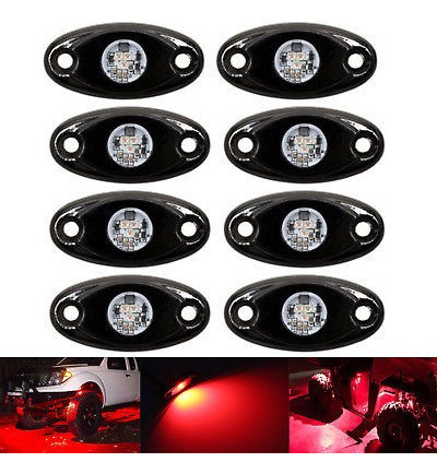 8 X 9w Led Rojo Roca Luz Para Jeep Atv 4 X 4 Suv Offroad Cam 1