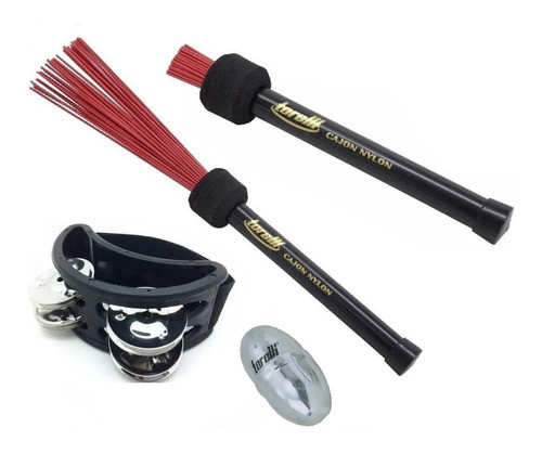 Kit Torelli Vassourinhas P/ Cajon + Pandeirola De Pé + Ganza 0