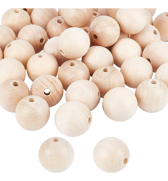 Cuenta De Madera Natural 35mm Orificio De 7mm Por 5 Unidades 0