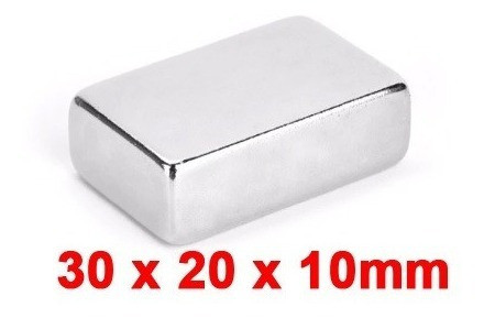 Imã De Neodímio Bloco 30 X 20 X 10 Mm 1un 30x20x10 Mm 0
