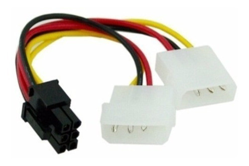 Cabo Adaptador Pci-e 6 Pinos Para 2 Ide Molex Duplo 3 Pin 0