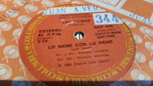 Primas Los Nene Con Lo Nene Promo Vinilo Simple Columbia 1