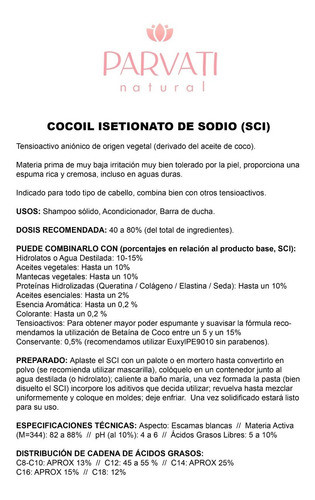 Tensioactivo Sci En Polvo X 1 K Fabricación Shampoo Sólido 1