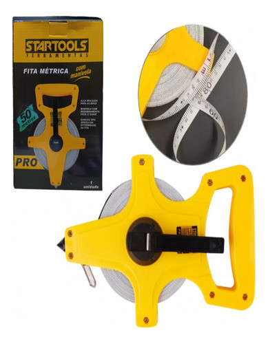 Fita Métrica 50 Metros Trena De Fibra De Vidro Startools Cb 0