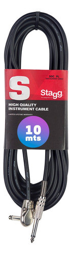 Cable Para Guitarra Bajo Teclado De Plug A Plug Angular 10mt 0