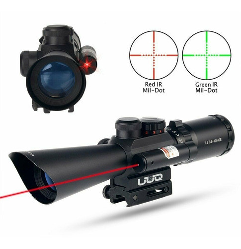 Mira Telescopica 3.5-10*40 Con Laser Mil Dot Base 11 Y 22 Mm 0