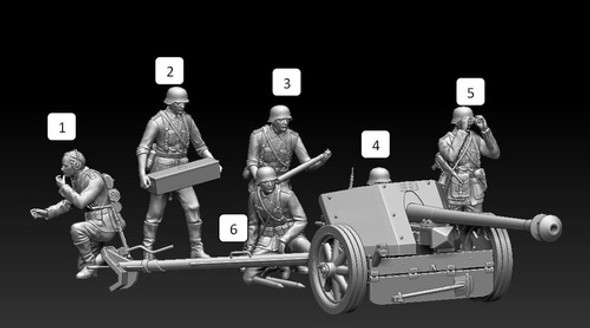 Artilleros Alemanes, Ww2, Escala 1/16 (12cm), Blanco 0