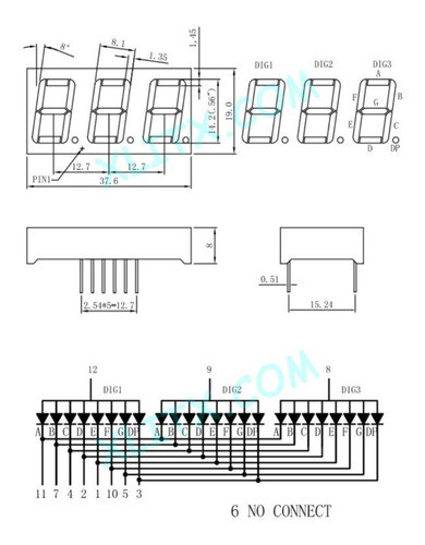 Display 7 Segmentos 5631bs Anodo Comun Rojo Yx305d 1