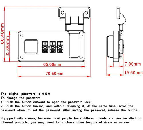 L-lei 2 Cerrojos Caja Herramientas, Cerrojos Maleta Equipaje 1