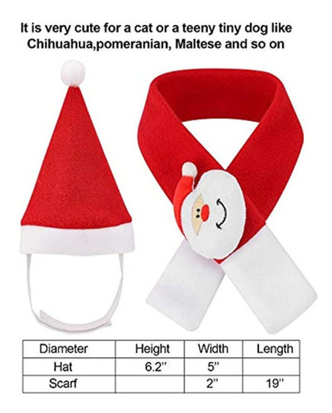 Qkurt Ropa De Disfraces De Navidad Para Mascotas, Bufanda De 1