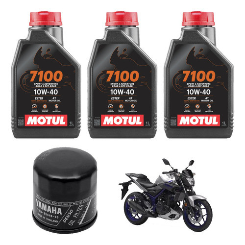 Kit Service Yamaha Mt 03 R3 Filtro Original Motul 7100 Gaona 0
