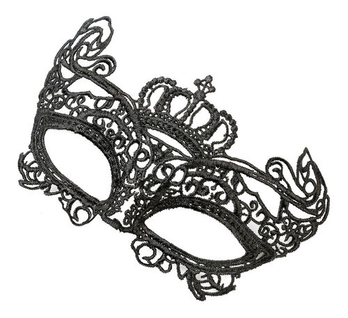 Combo Antifaz De Encaje Negro Corona X 50u. 0