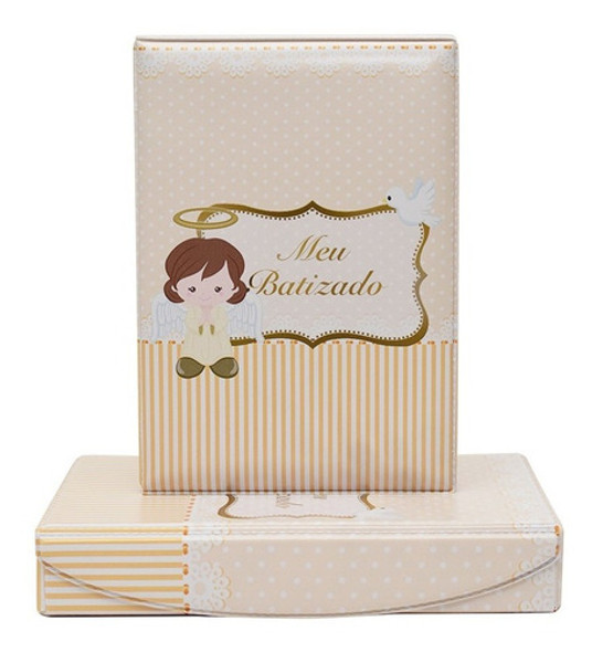 Álbum Fotográfico Luxo Caixa Imã Batizado 40 Fotos 15x21 1