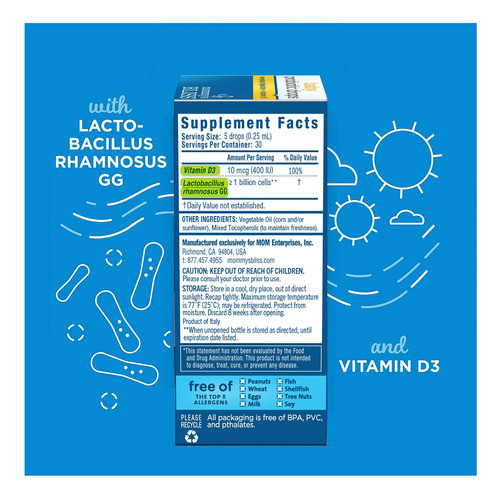Suplemento Mommy's Bliss Probiótico Drops + Vitamina D 10 Ml 1