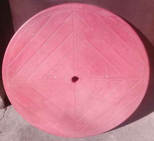 Superficie Superior Mesa De Jardín Roja. 0