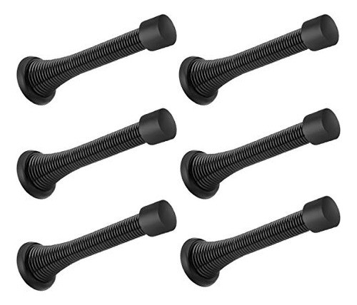 Tope Resorte Para Puerta Pack De 6 (negro) 0