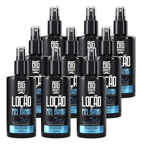 Loção Pós Barba Big Barber 250ml Menthol Profissional 9 Unid 0