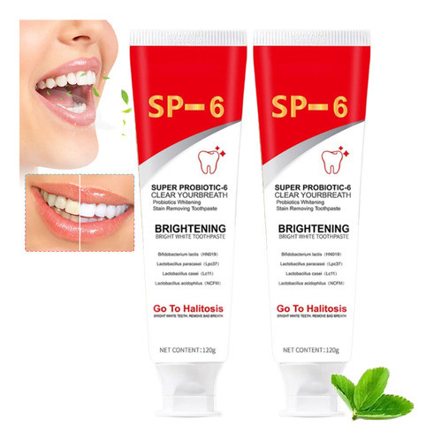 2 Peças De Pasta De Dente Branqueadora Antiplaca, Pasta De L 0