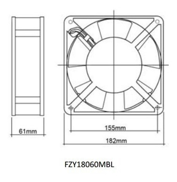 Microventilador (ventoinha) Jng Fzy18060mbl 180x180x60 1