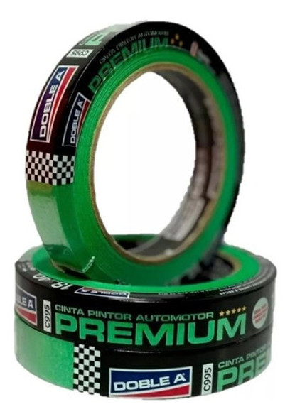 Kit X 7 Cinta De Papel Automotor Premium Verde 18mm Doble A 0