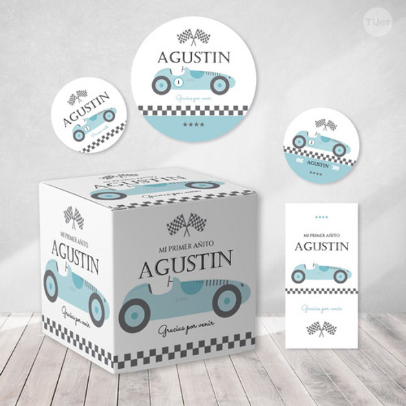 Kit Imprimible Auto Carrera Vintage Tukit 1