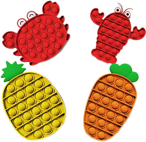 4 Peças Push Bubble Fruit Sensory Fidget Autismo Stress 0