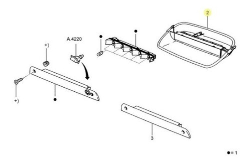 Tercera Luz Stop Elevada Ford Fiesta 2004/2010 4p Original 1